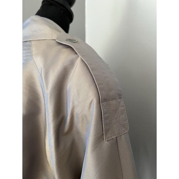 Vintage 80s90s London Fog Iridescent Blue/Gray Long Trenchcoat Raincoat Size 10 - Picture 9 of 16